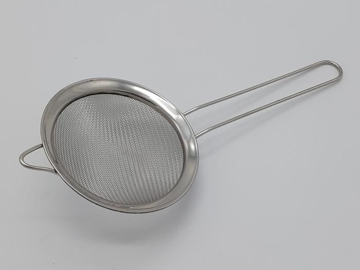 Сито дуршлаг кухонное круглое нержавейка с широкой окантовкой D 10 cm L 23 cm 13551 фото