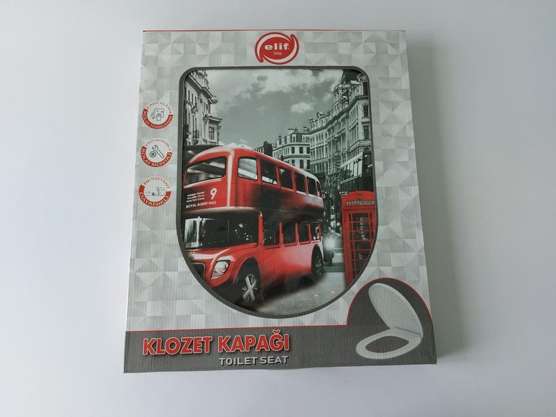 Сидение-крышка для унитаза универсальное с рисунком Elif №372 Стульчак для унитаза пластиковый 45*36,5 cm 19691 фото