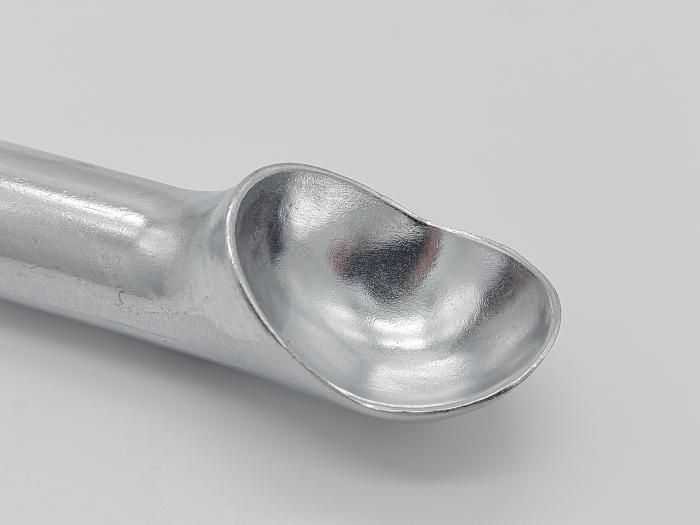 Ложка для мороженого алюминиевая цельная порционная 5,5 * 4 cm L 18 cm 17807 фото