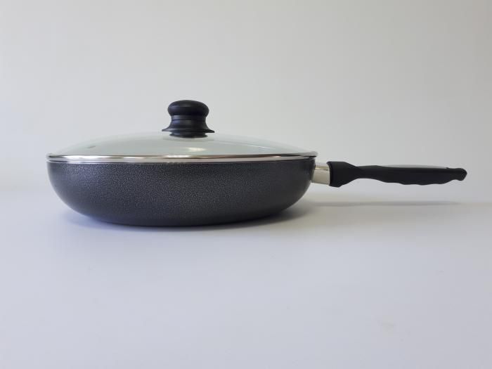 Сковорідка AMY FRY PAN 28см XJ-FP-28 з кришкою (12 шт) 12012 фото