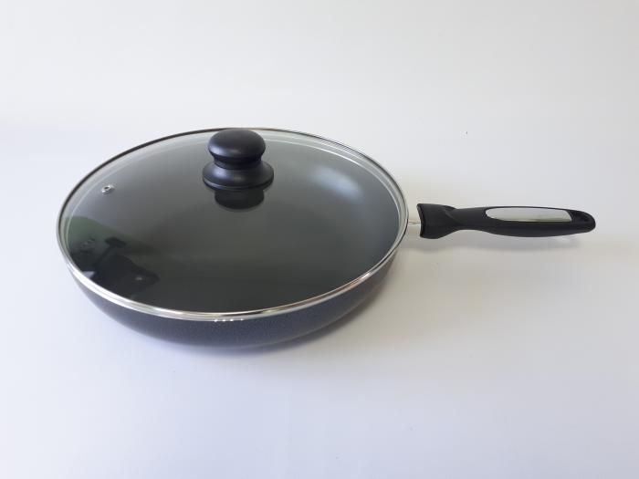 Сковорідка AMY FRY PAN 28см XJ-FP-28 з кришкою (12 шт) 12012 фото