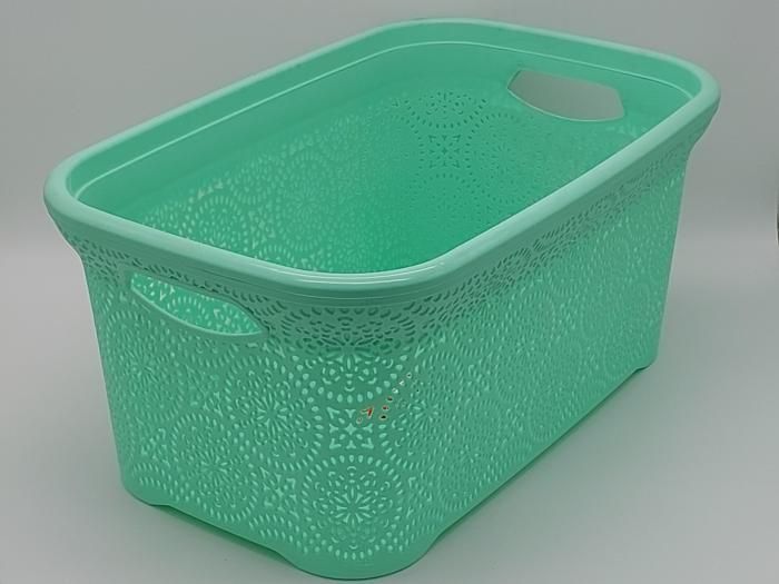 Корзина пластиковая без крышки Кружево Senyayla Plastik 2245 Ящик для хранения вещей Контейнер 54*36 H 25 cm 17412 фото