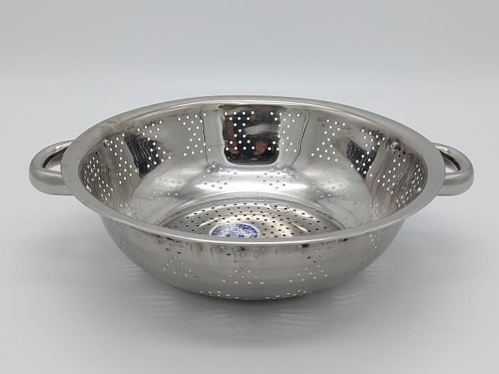 Дуршлаг из нержавеющей стали Сито нержавейка с двумя ручками D 28 cm H 8,5 cm 20223 фото