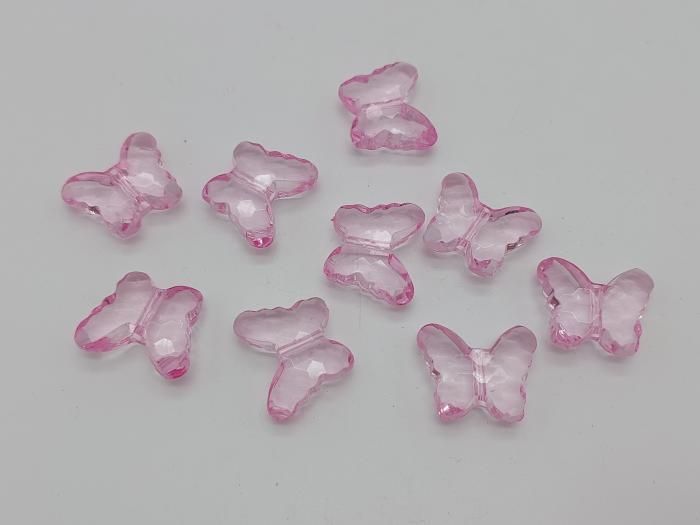Декоративные бусины кристаллы для рукоделия Бабочки розовые 2,5*2 cm 101 штуки в упаковке 14734 фото