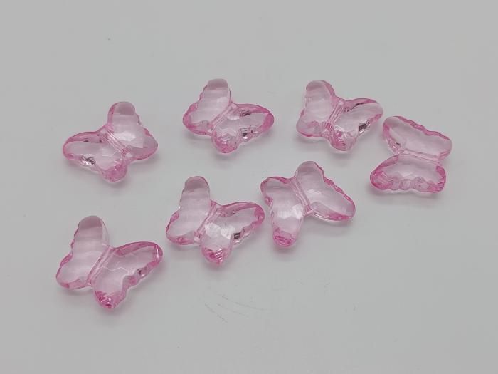 Декоративные бусины кристаллы для рукоделия Бабочки розовые 3*2,5 cm 103 штуки в упаковке 14731 фото
