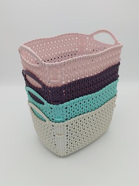 Корзина пластиковая без крышки Сетка Tuffex 4203 Ящик для хранения вещей 28*21 cm H 18 cm 7,5 литров 18663 фото