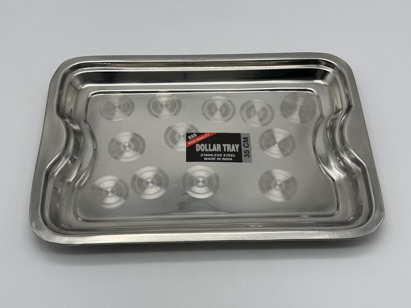 Піднос метал прямокутний .25х35 Dollar tray 003 300гр (72 шт) 08614 фото